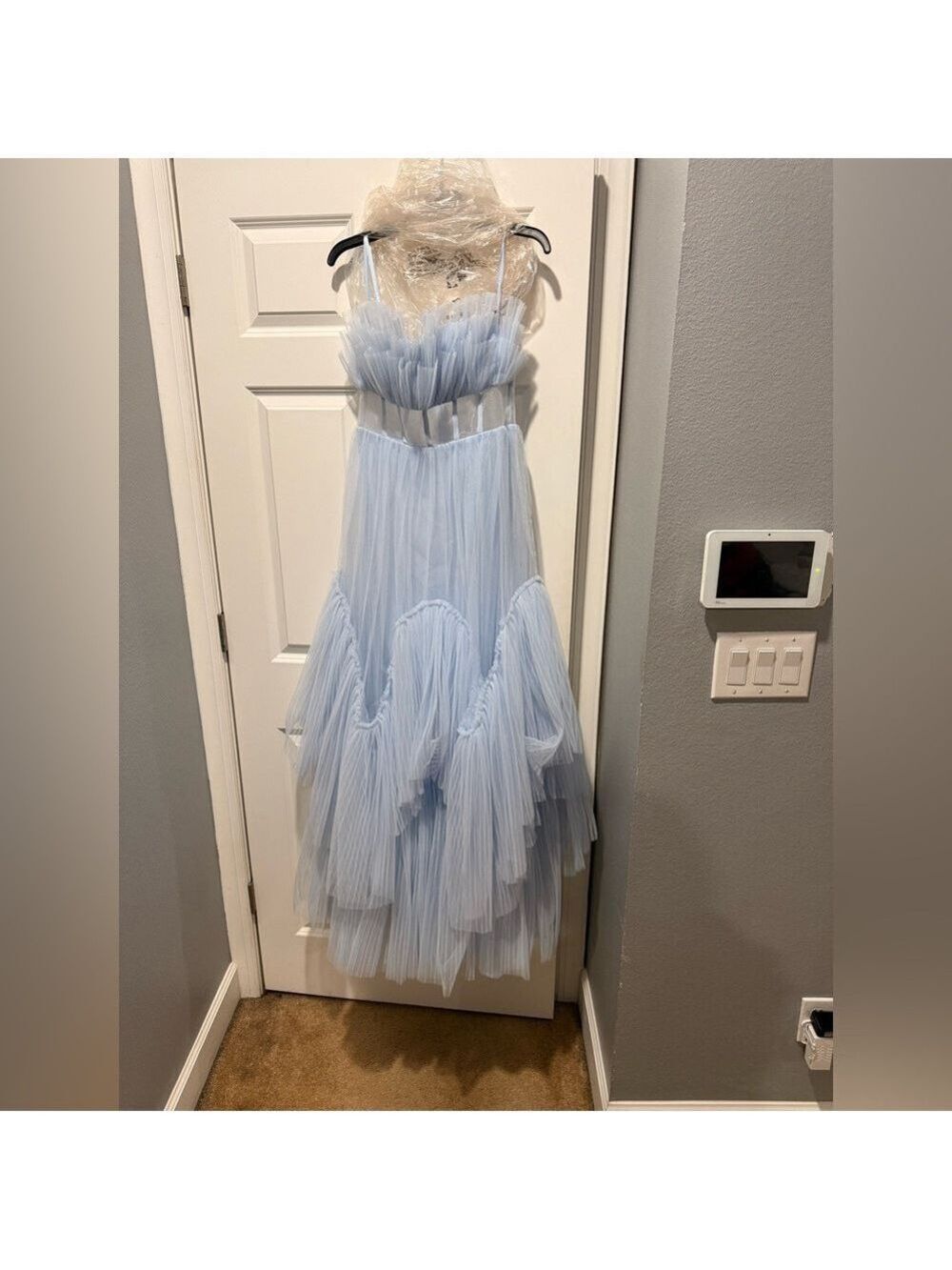 Elegant Light Blue Women's Dress - Picture 6 of 8